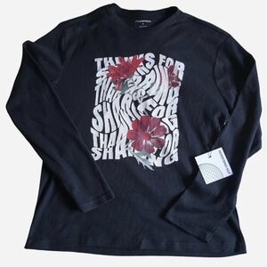 NEW Black Long Sleeve Graphic Shirt Size M
